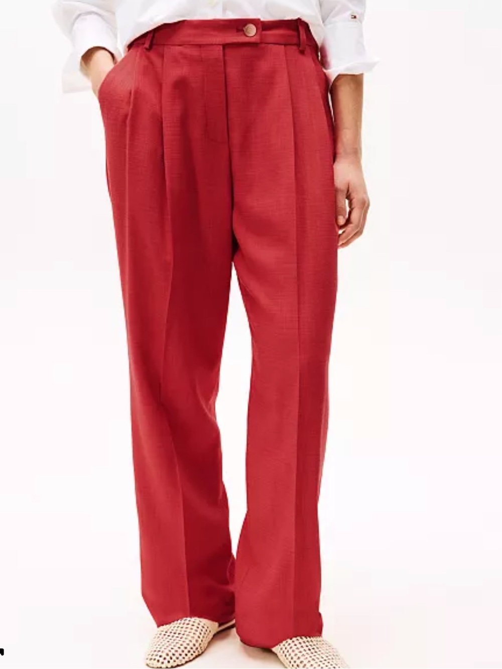 Tommy Hilfiger Wide-Leg Red Trousers 
Women's TH x Sofia Richie Grainge